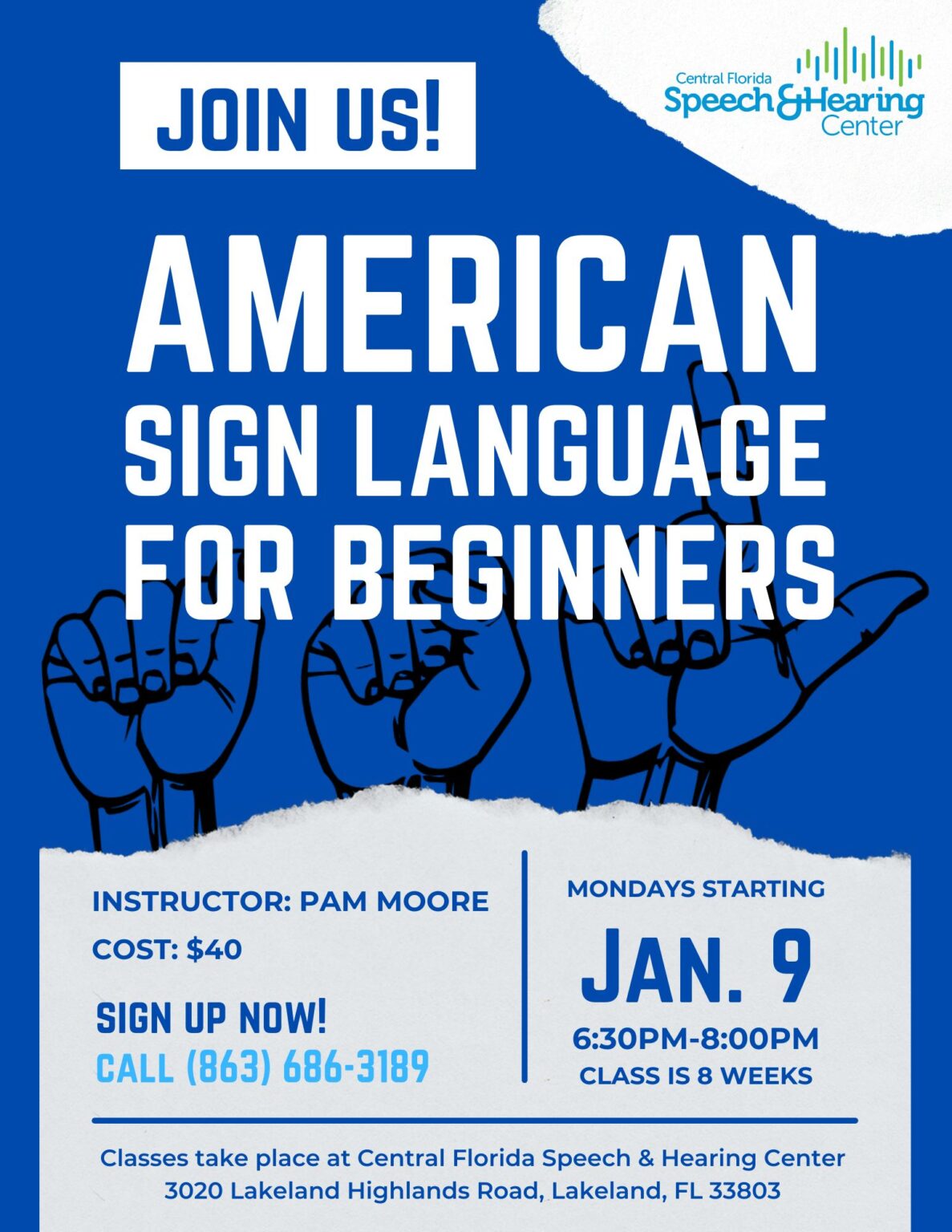 NEW! Sign Language Classes Central Florida Speech & Hearing Center